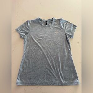 adidas Women’s Heather Light Blue Short Sleeve Crew Tee